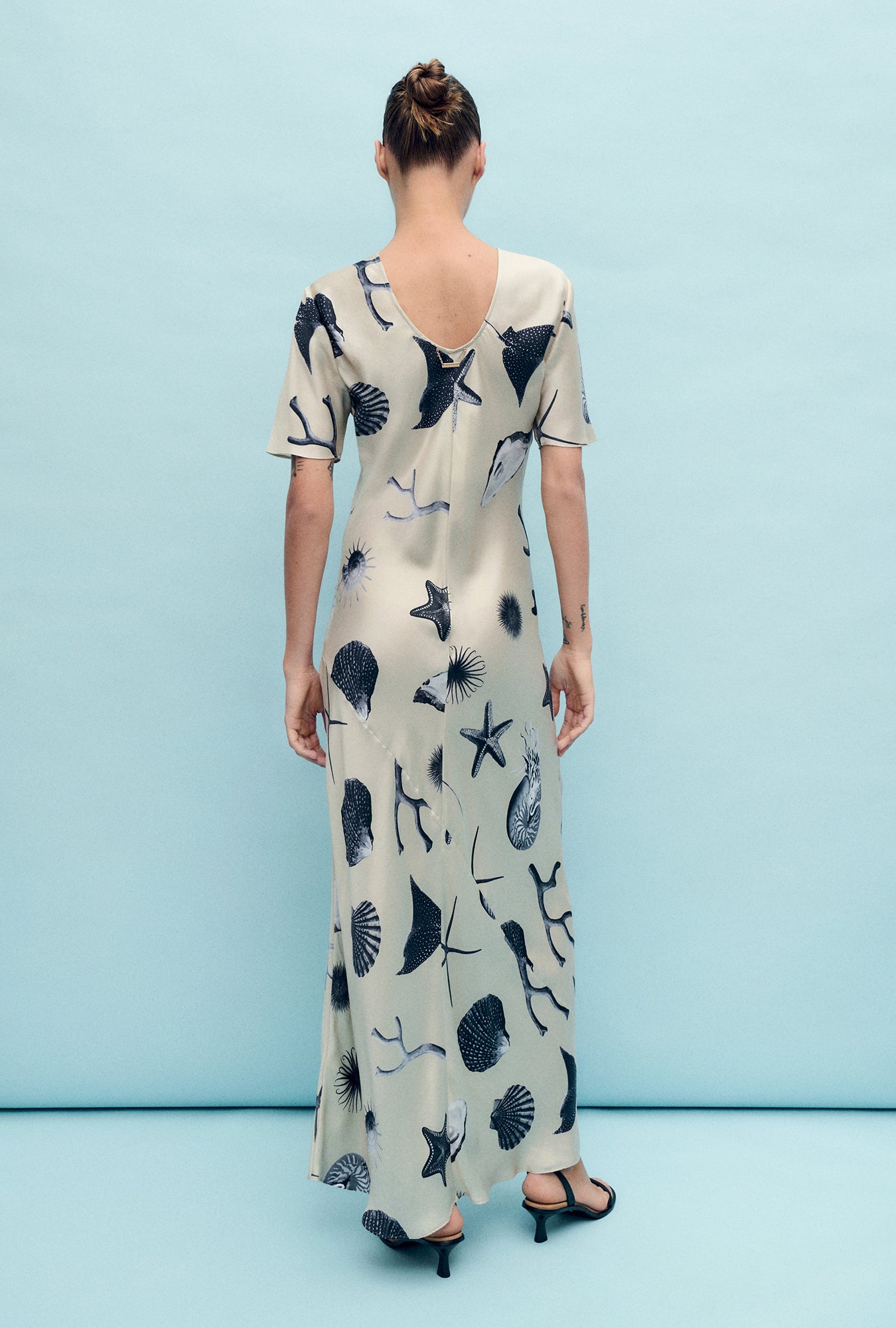 Robe biais manches courtes Coquillages