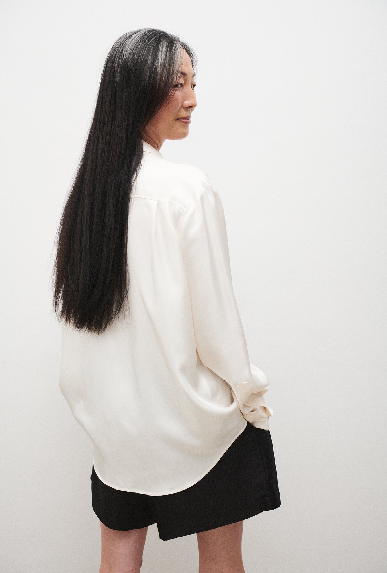 Chemise ample en sergé - Blanc