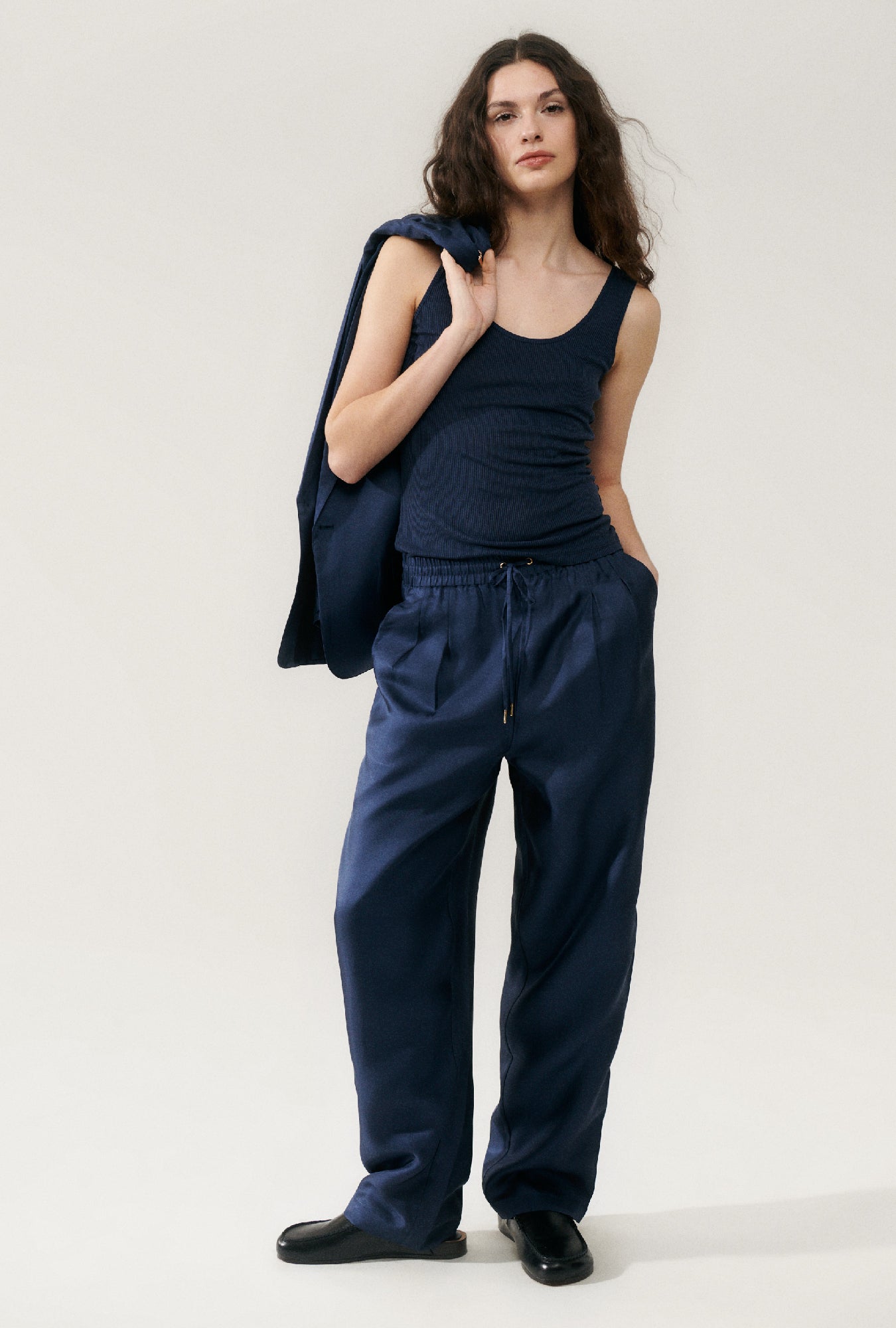 Twill Slouch Pants Midnight