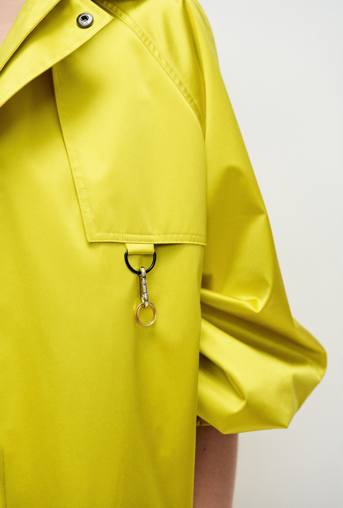 Coated Silk Bomber Jacket Wood Poppy Yellow