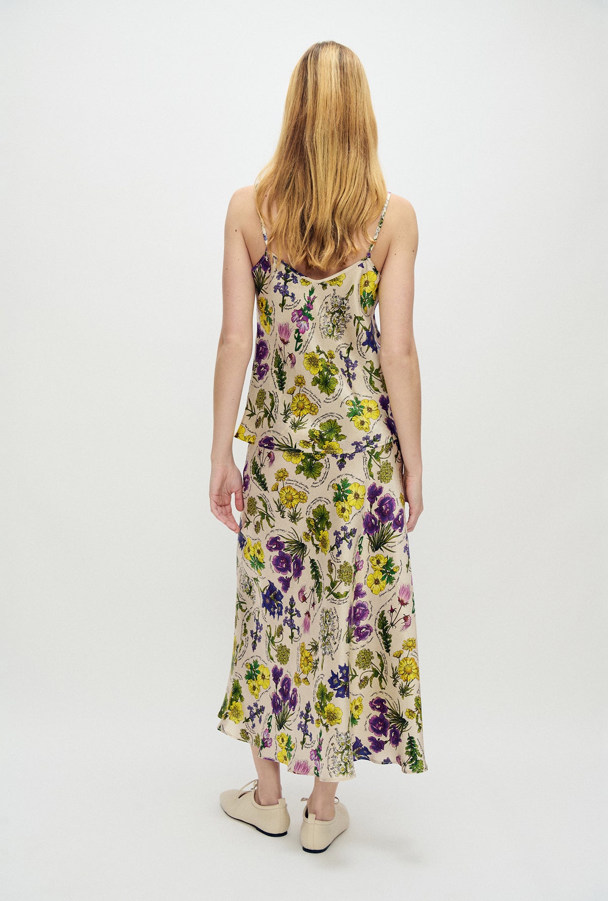 Long Bias Cut Skirt Endangered Flowers