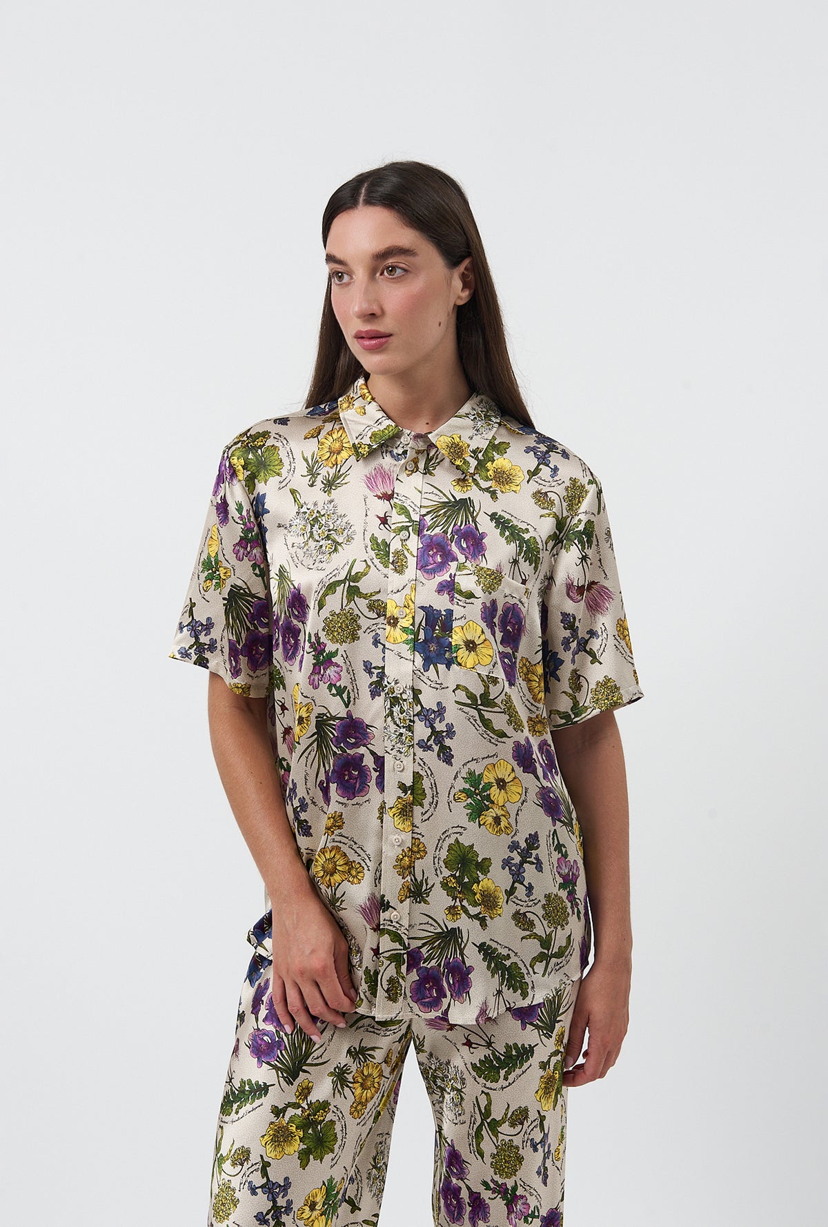 Short Sleeve Boyfriend Shirt Endangered Flowers