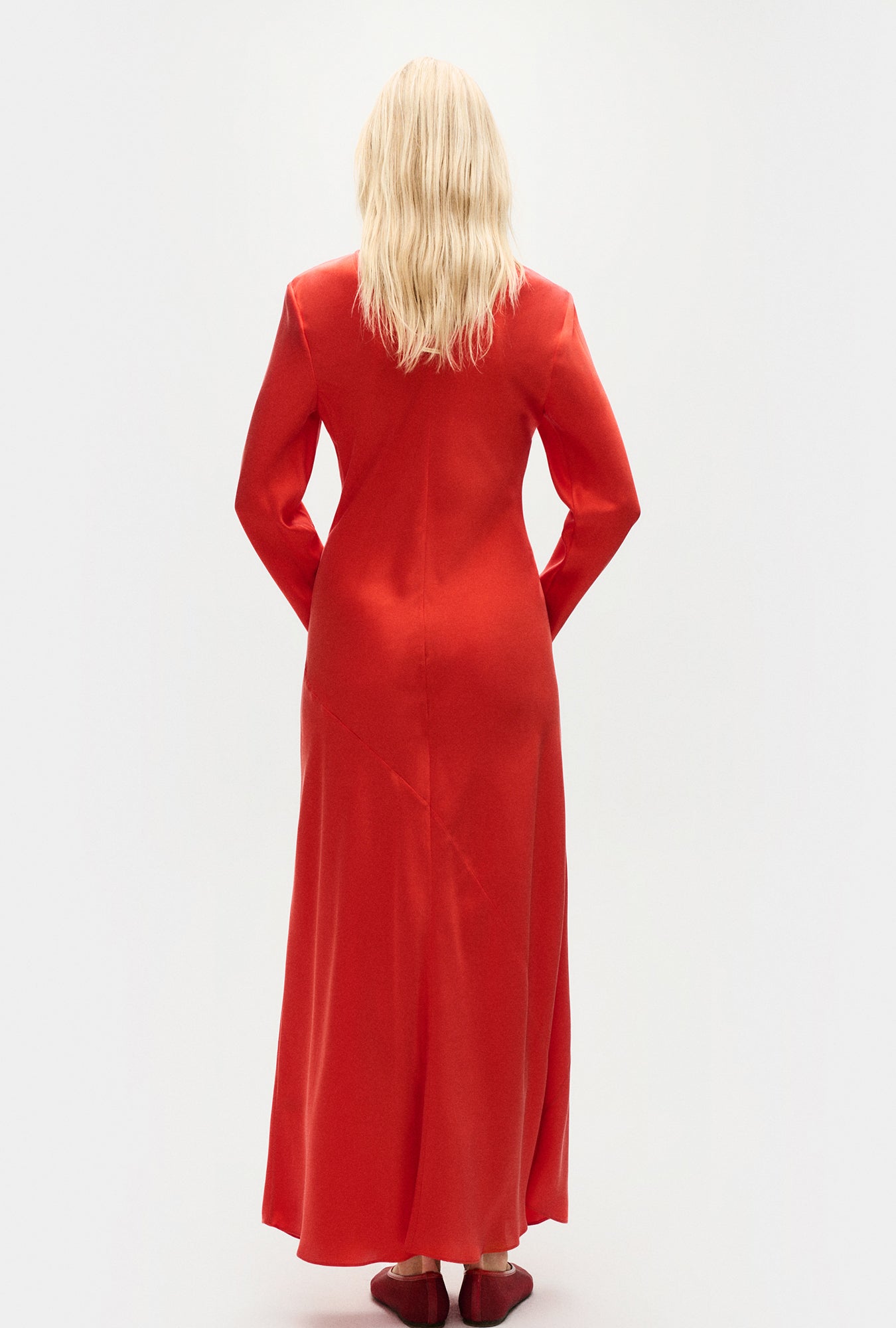 Robe biaisée manches longues Géranium