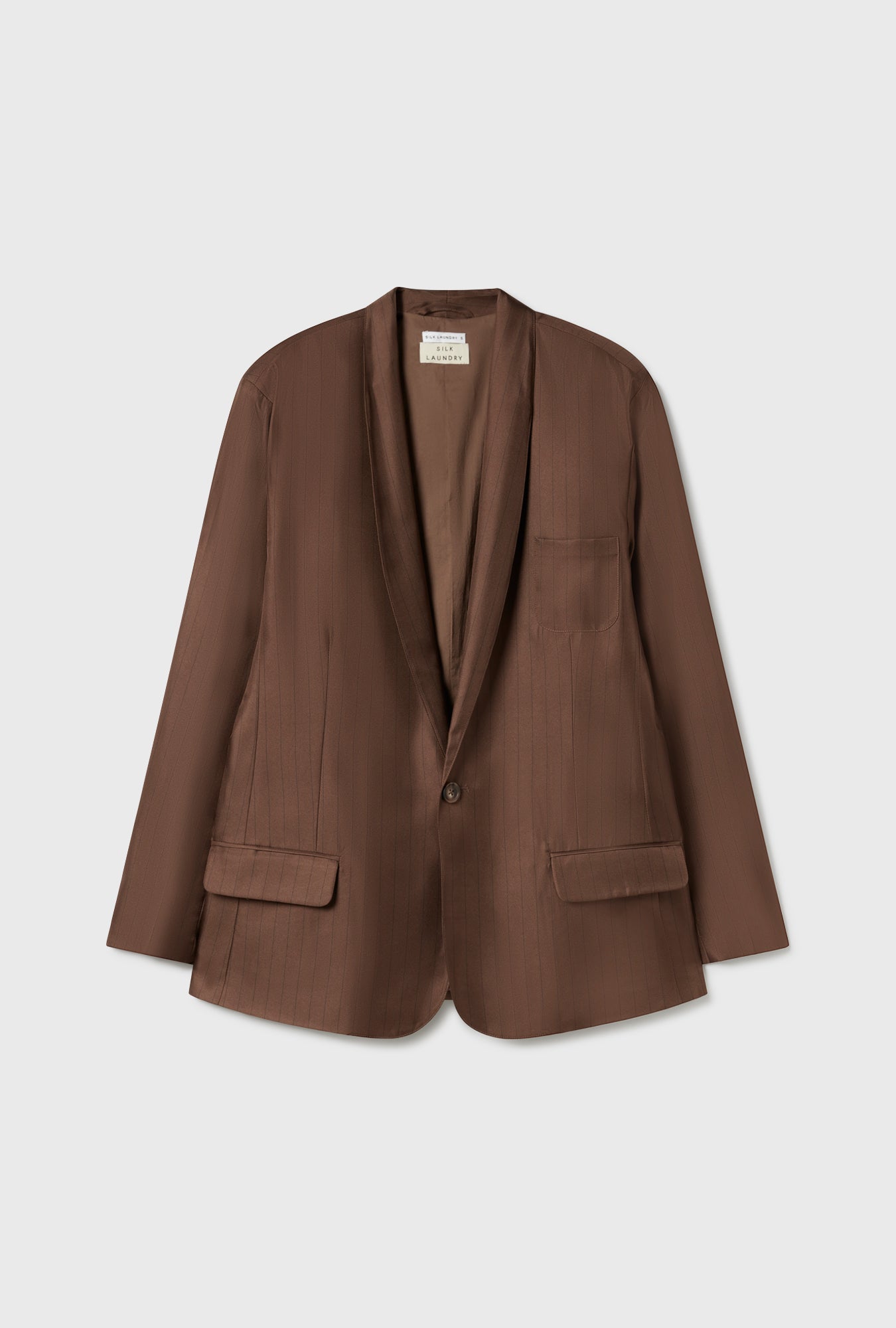 Twill Miami Blazer Dark Earth Pinstripe