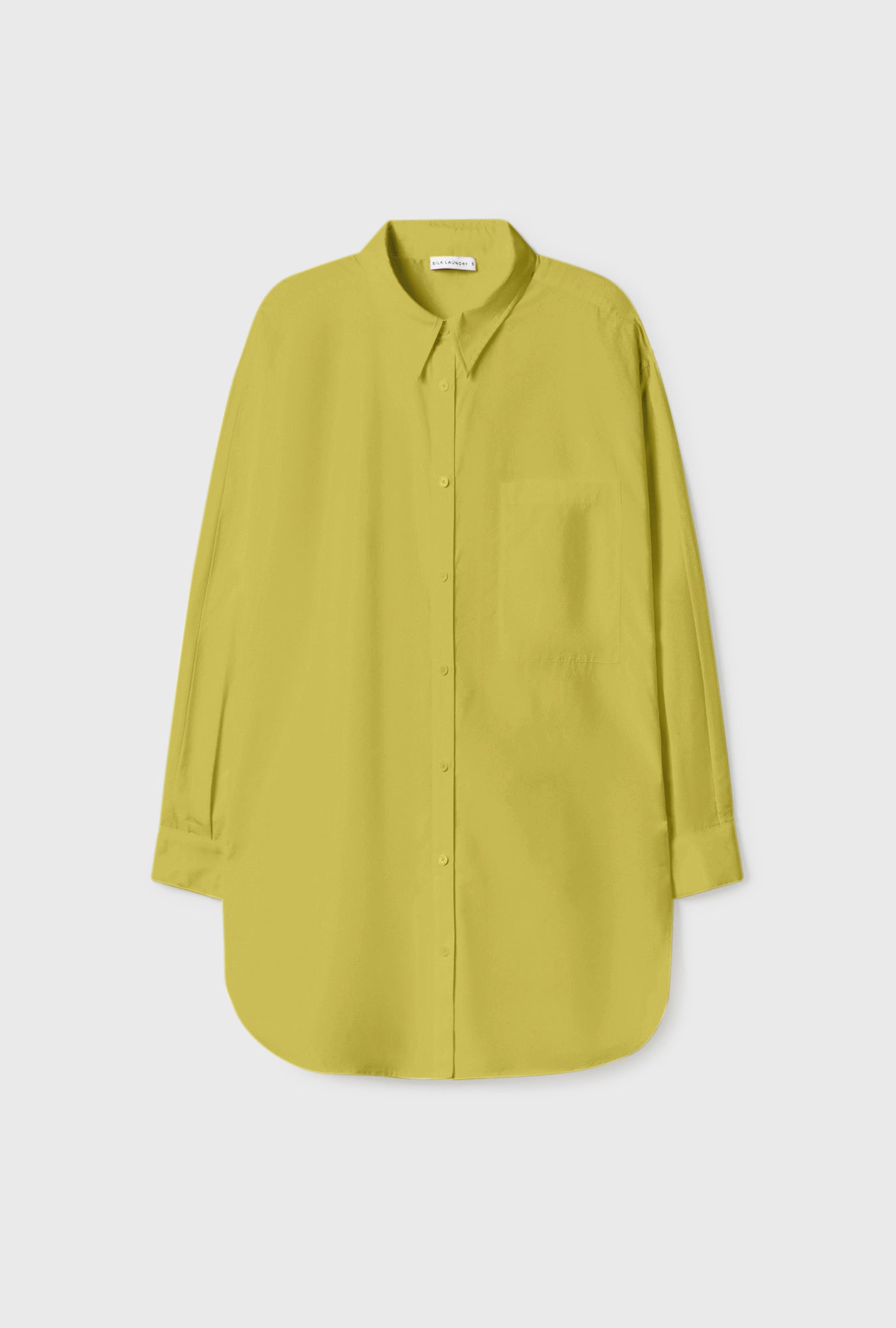 Chemise ronde en coton et soie Citron vert