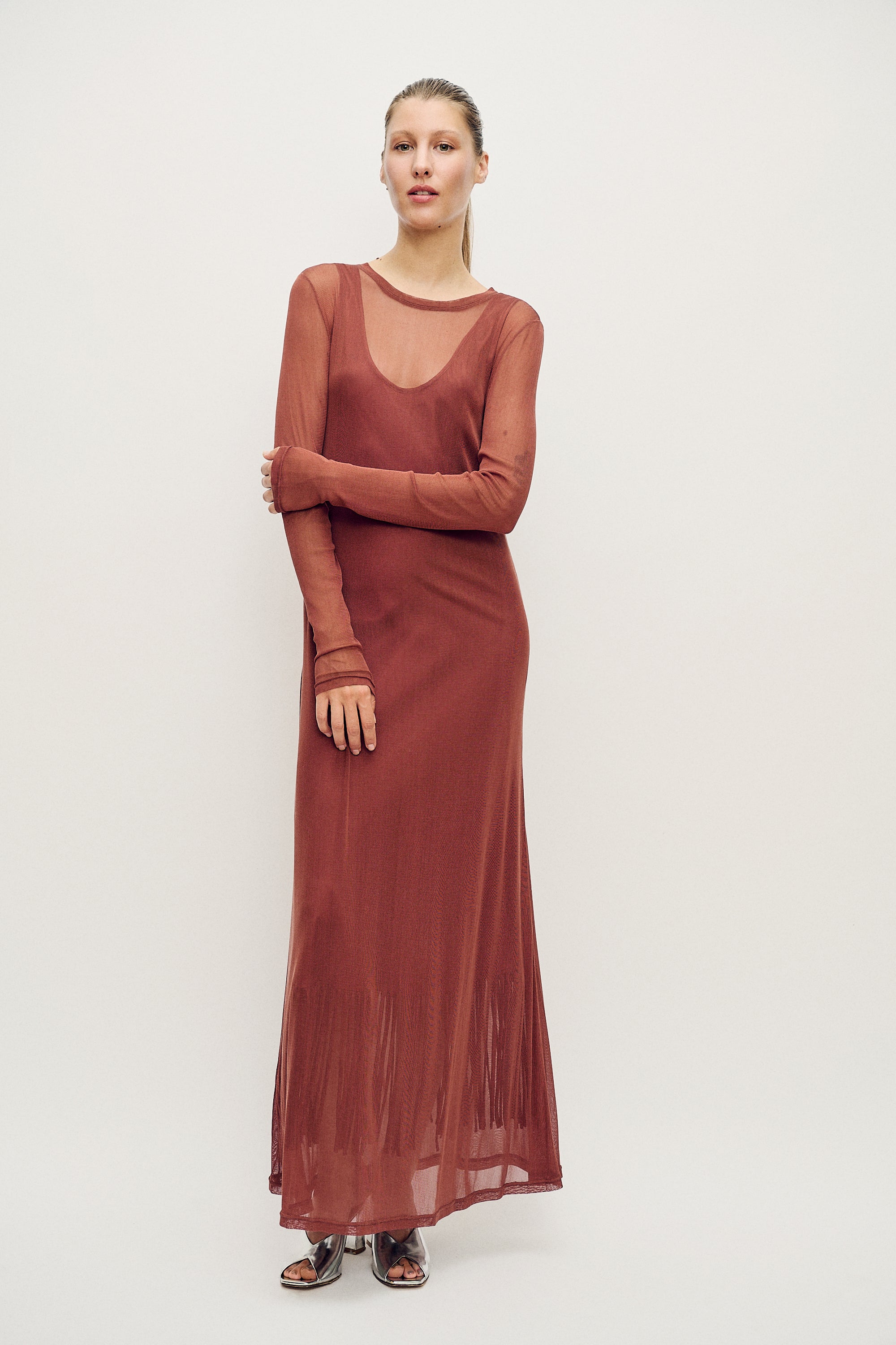 Robe longue en maille à manches longues Canyon