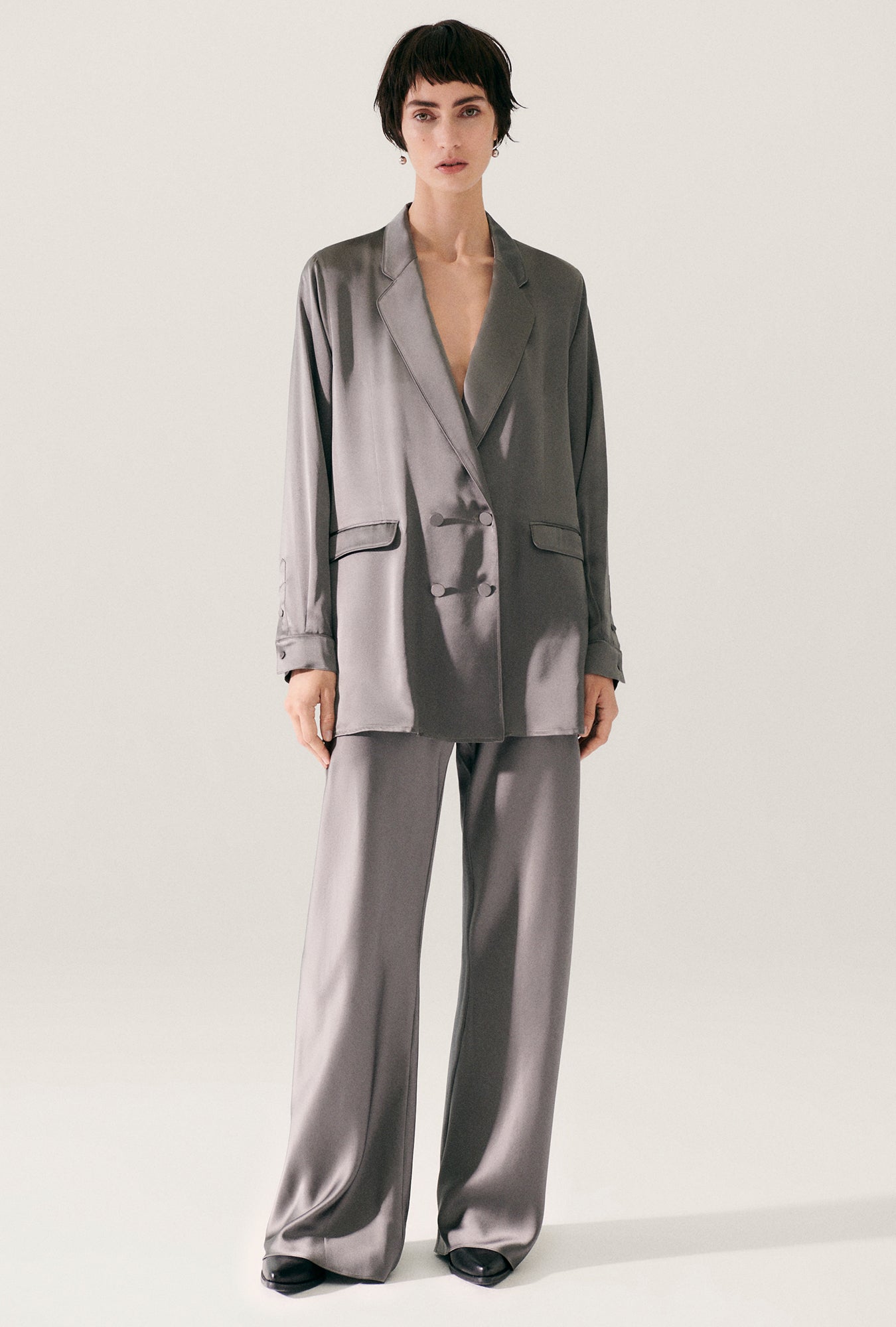 Relaxed Blazer Grey Pearl