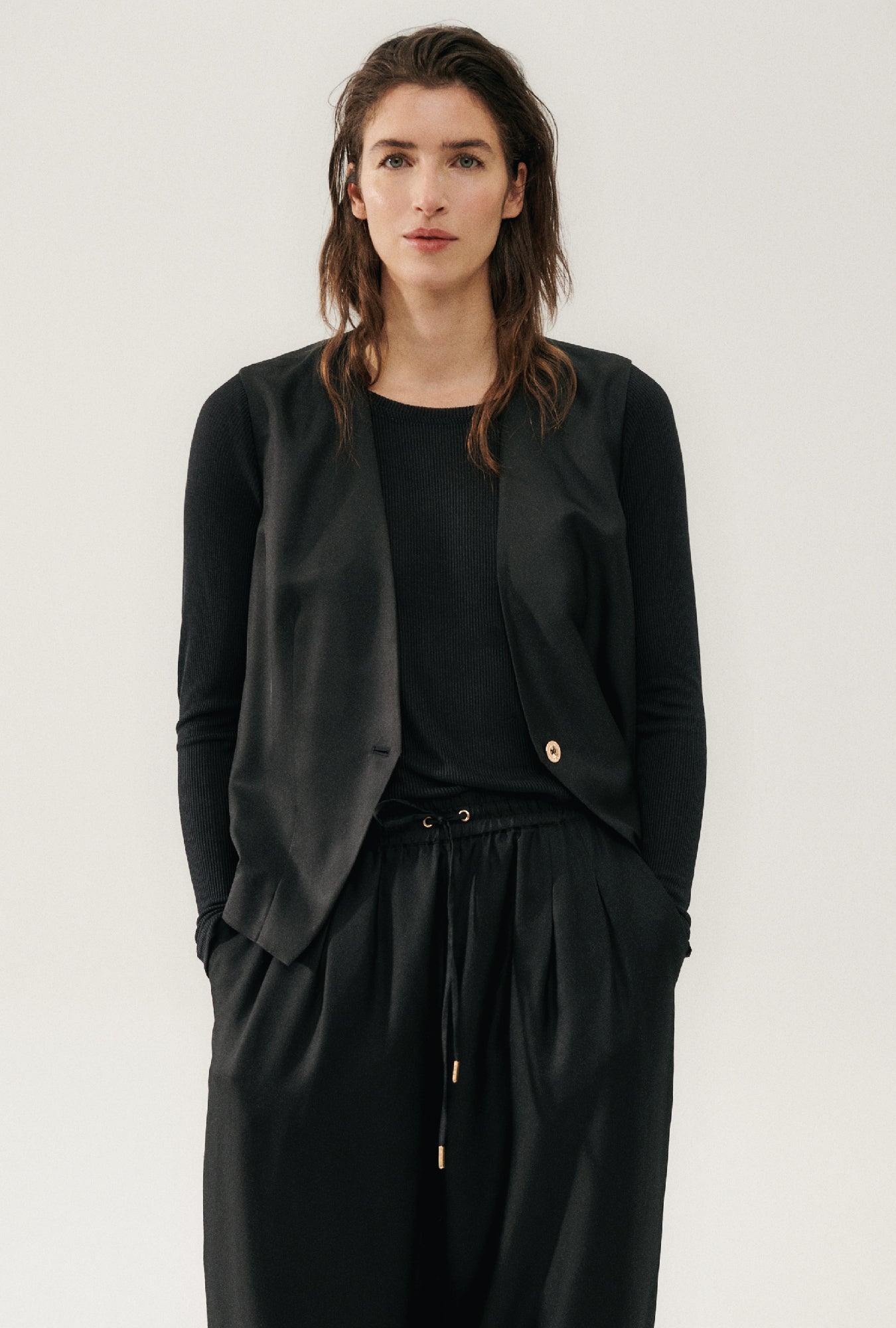 Gilet Souple Croisé Noir