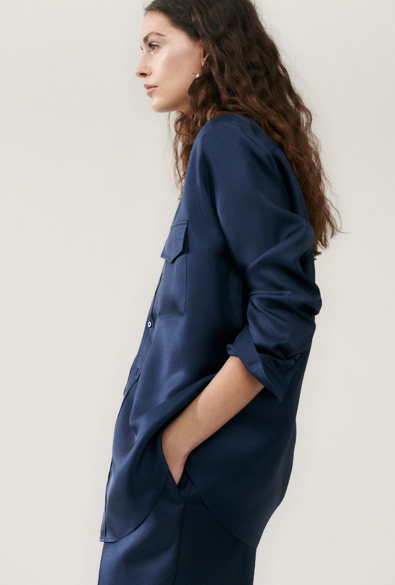 Chemise Boyfriend en twill Midnight