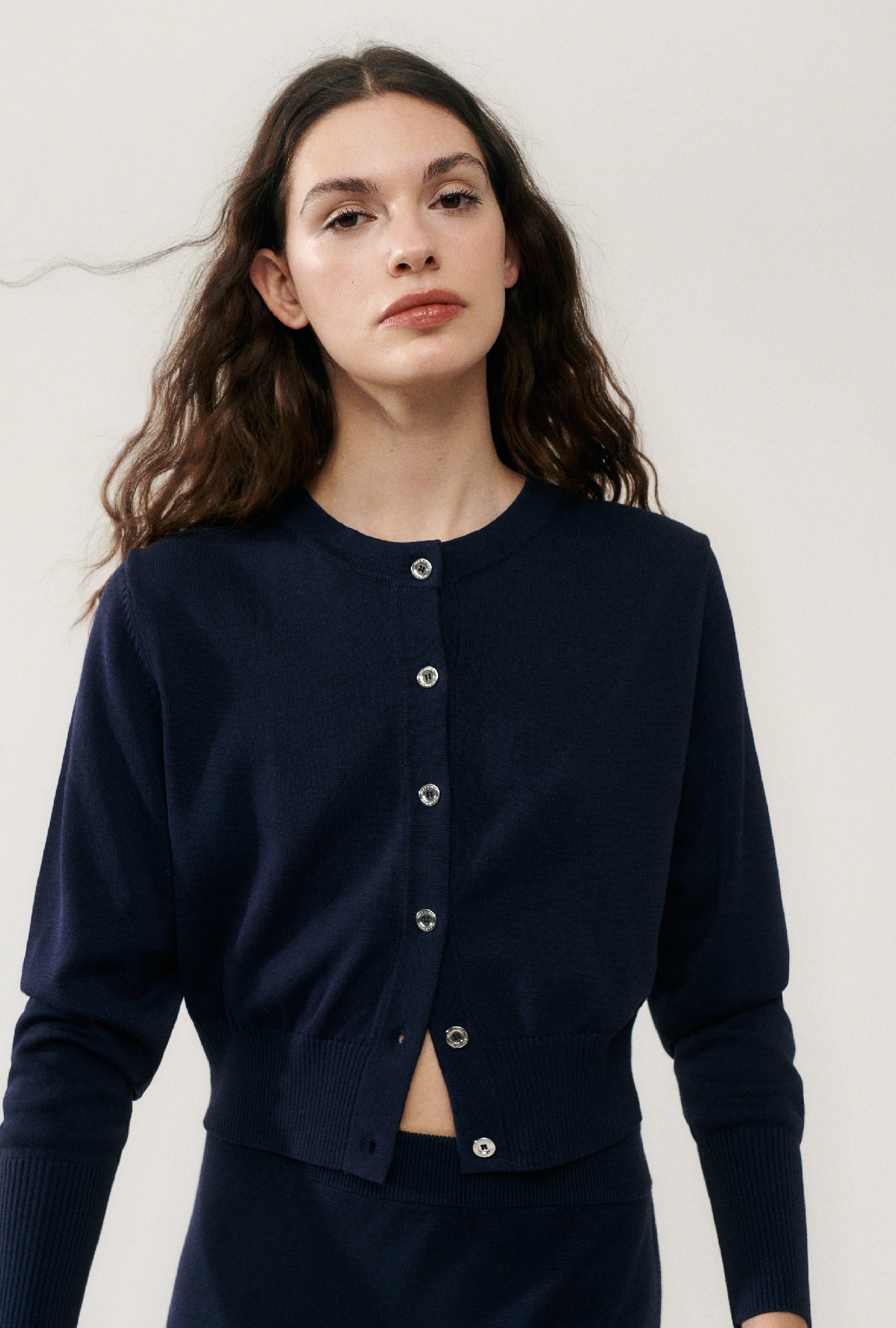 Cropped Cardigan Midnight