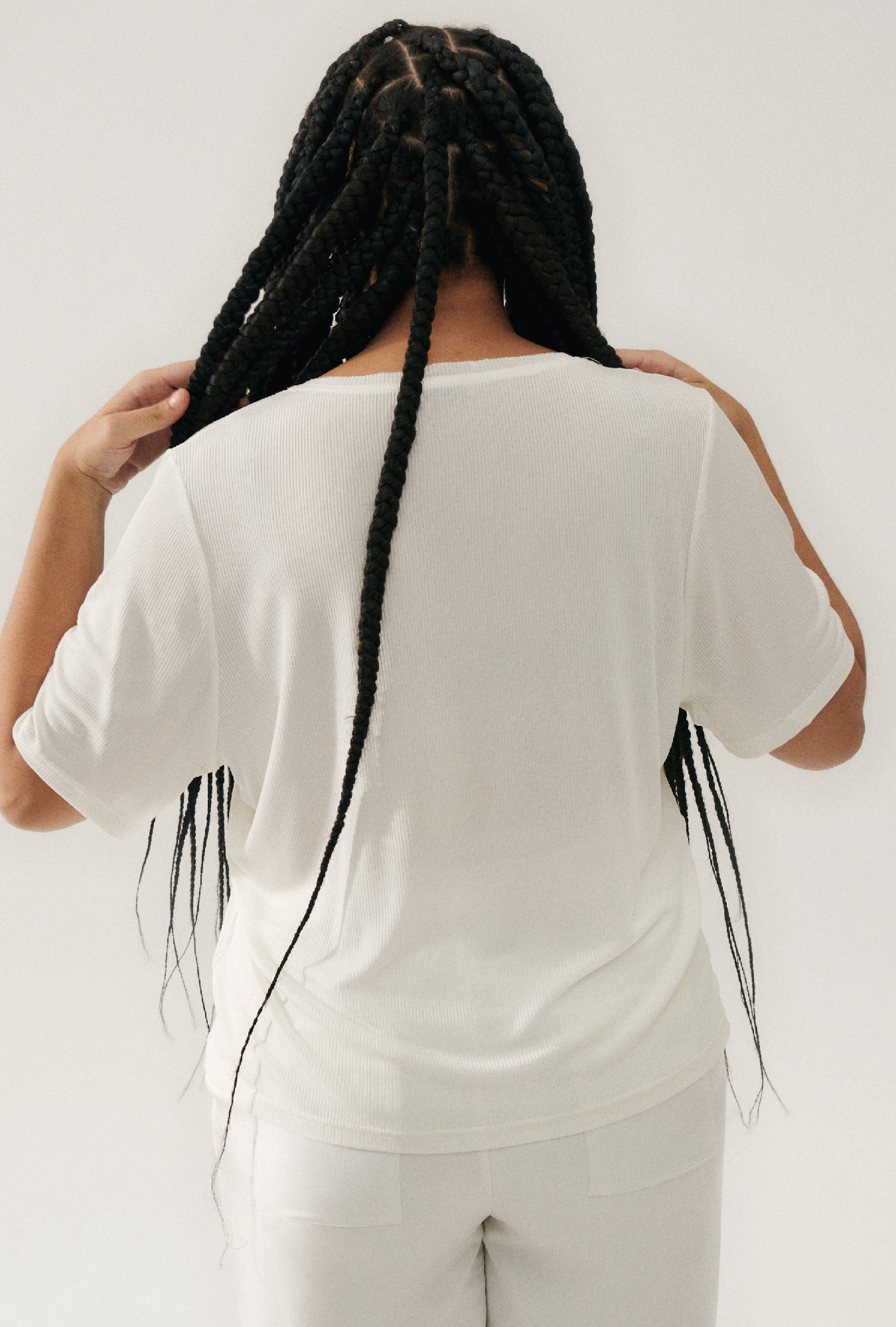 T-Shirt côtelé blanc