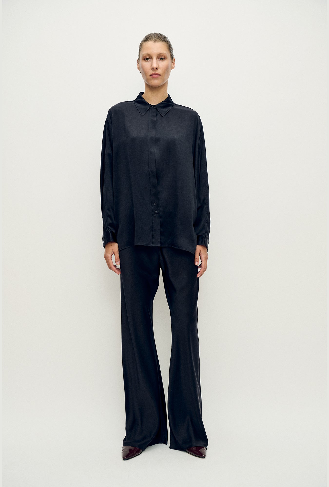 Bias Cut Pants Black