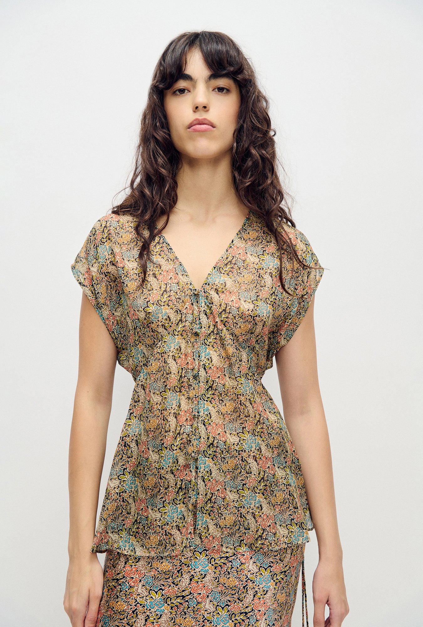Chiffon V-Neck Top Sugar Floral
