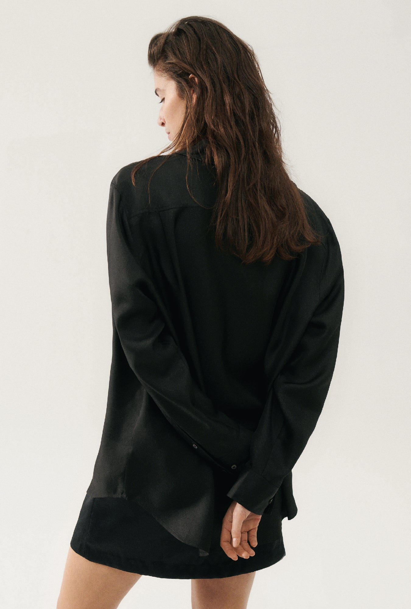 Chemise Boyfriend en Sergé Noir