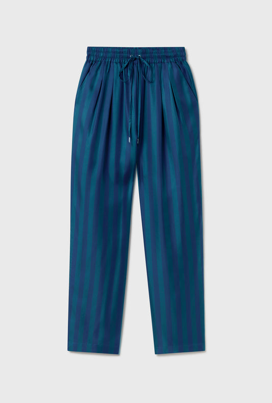 Pantalon ample en sergé Bleu Abyssal