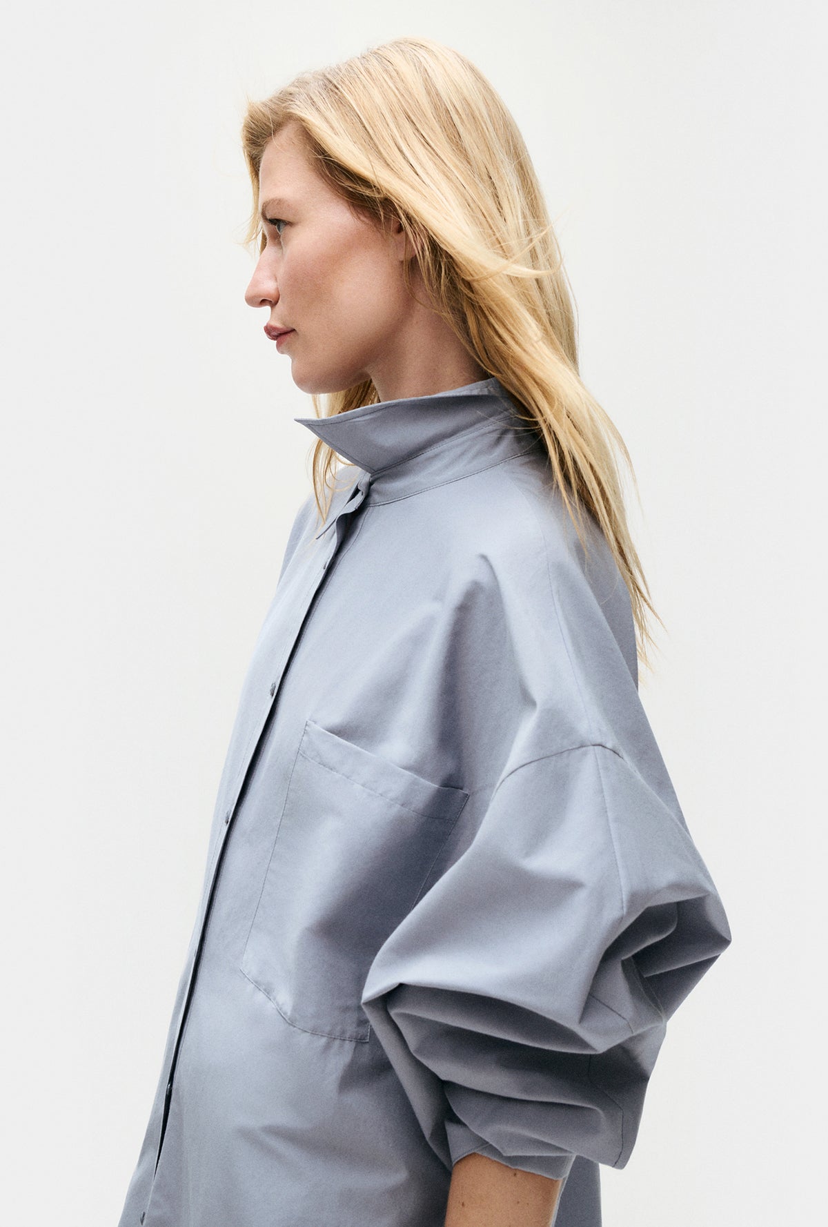 Chemise ronde en coton et soie Storm