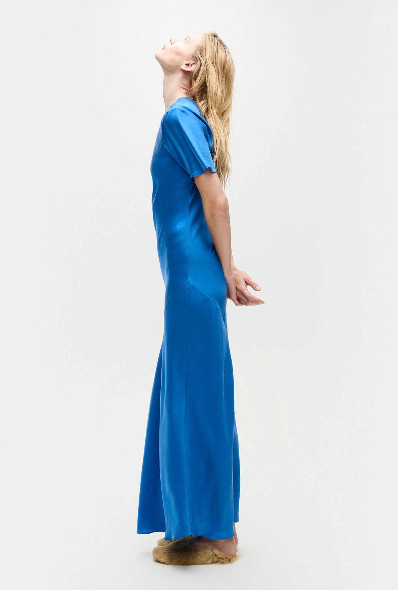Short Sleeve Bias Dress Wave