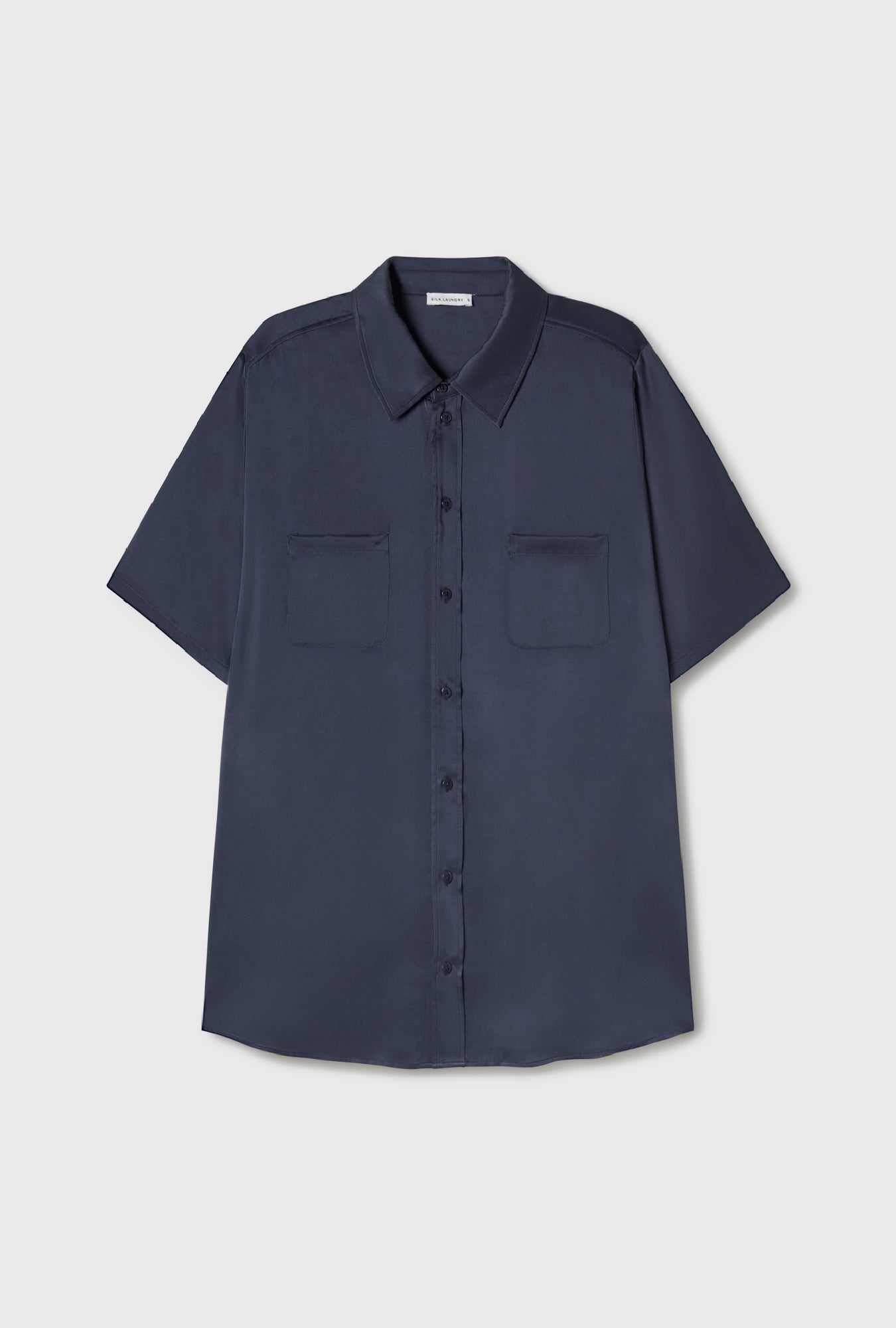 Chemise Boyfriend Manches Courtes Bleu Nuit
