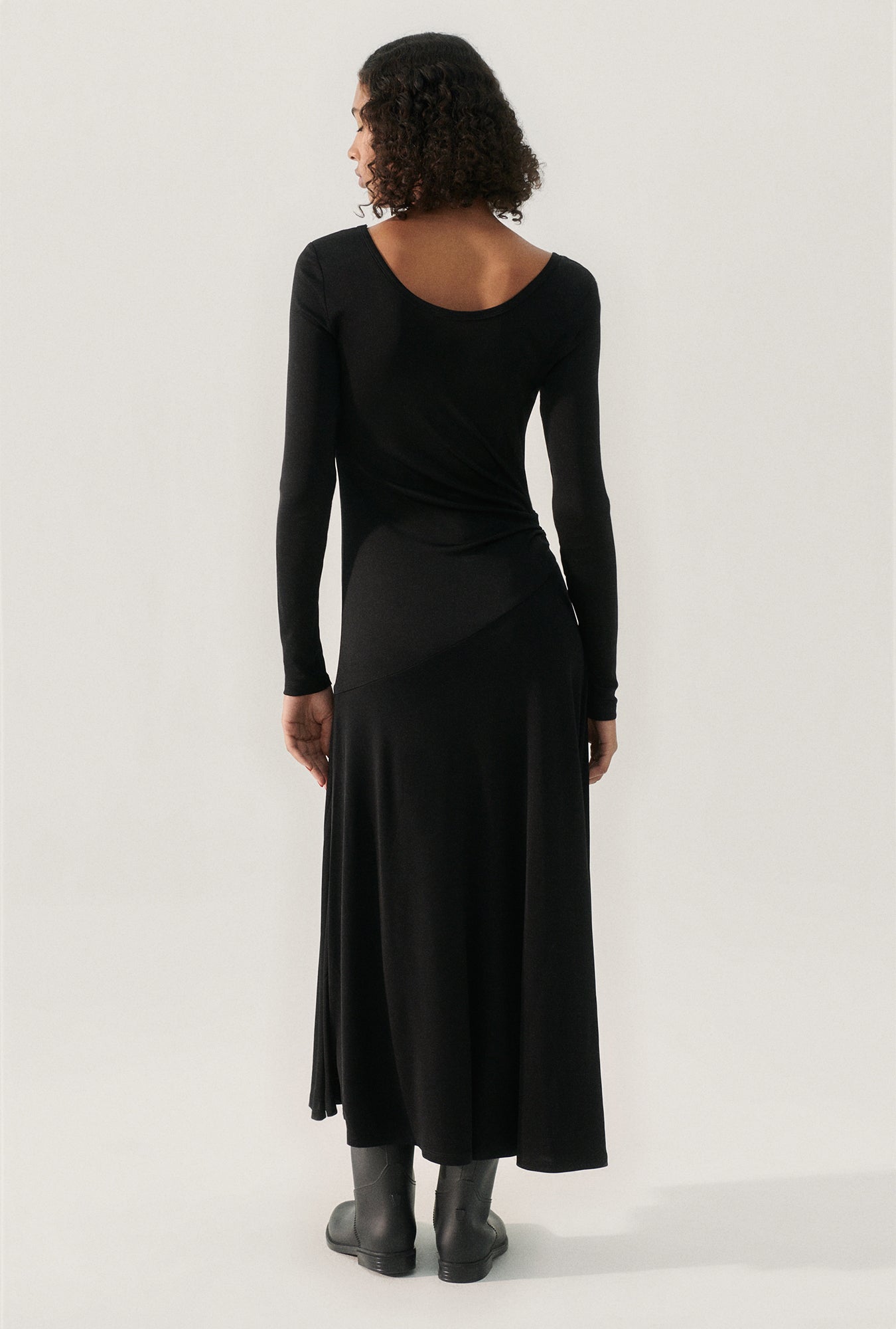 Jersey Long Sleeve Dress Black