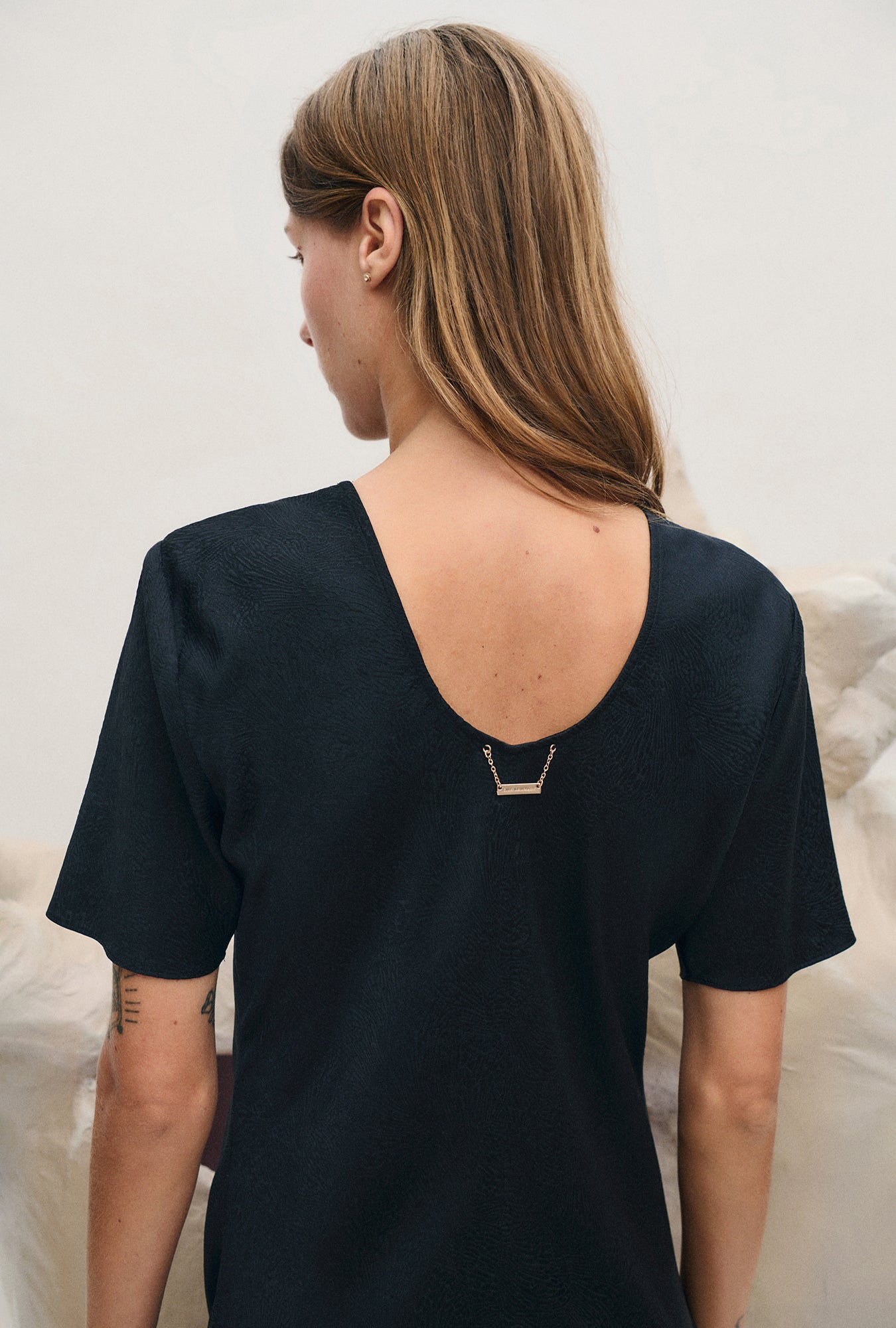 Short Sleeve Bias Dress Coral Jacquard