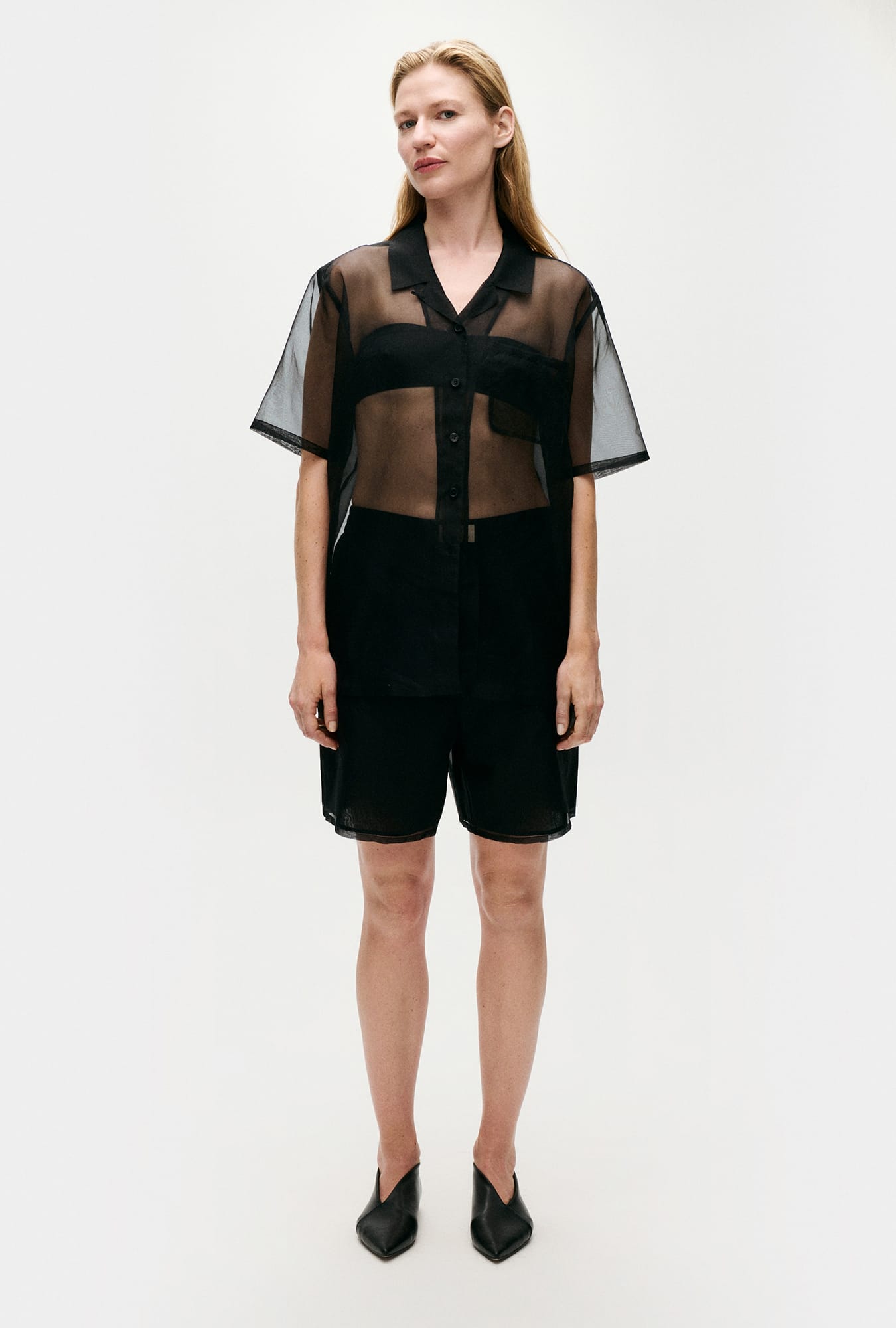 Organza Camp Shirt Black