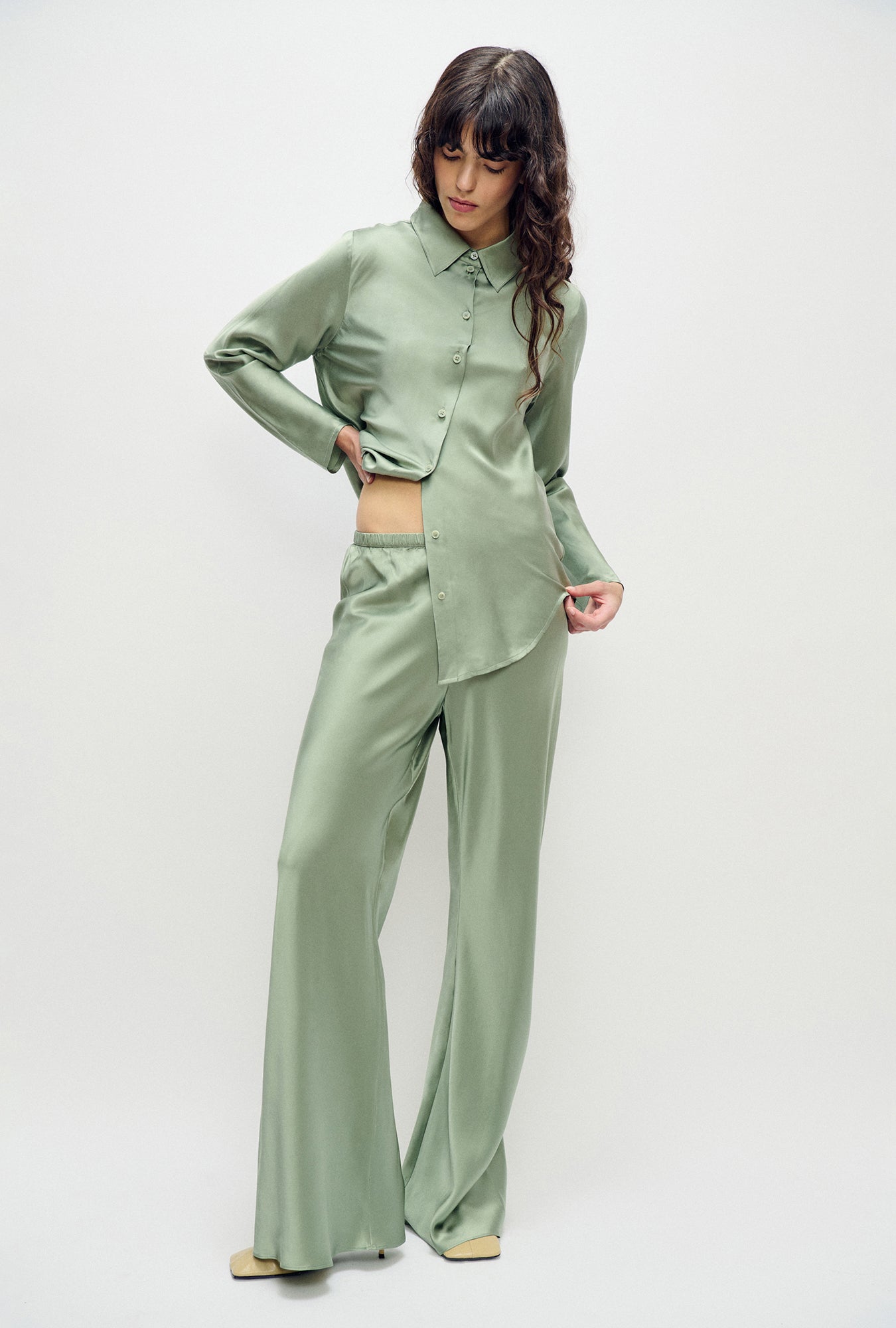 Bias Cut Pants Moonshine