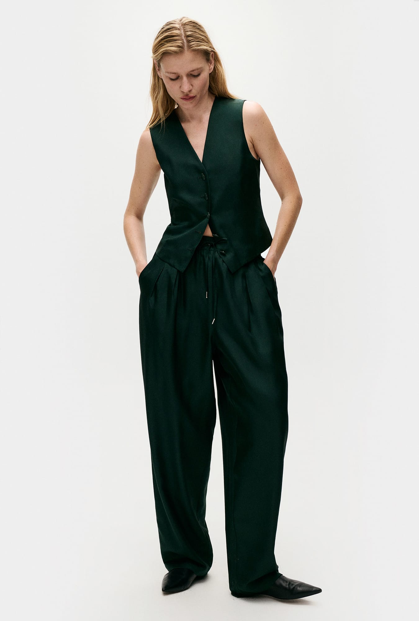 Twill Slouch Pants Scarab