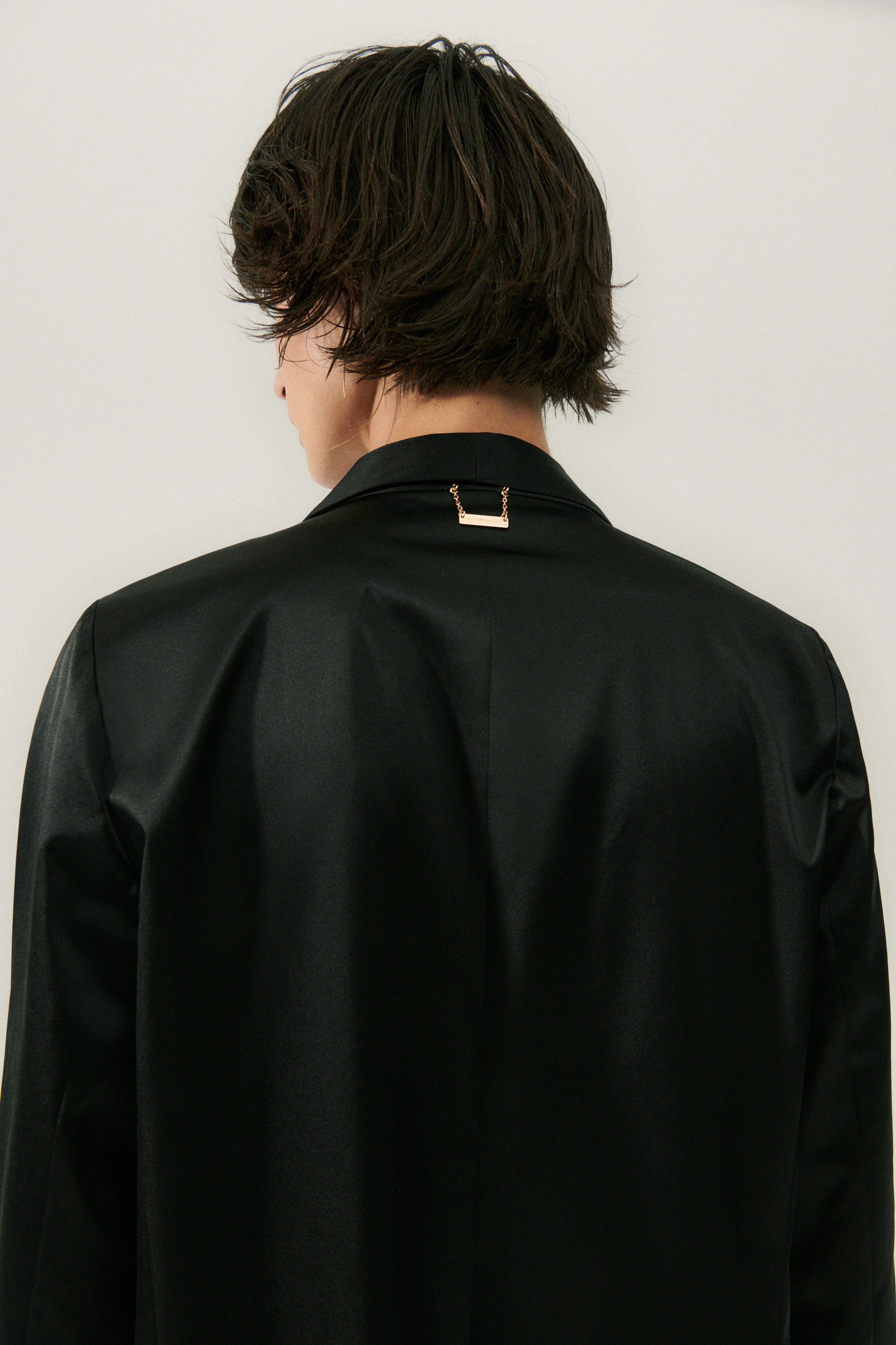 Long blazer noir résistant aux intempéries
