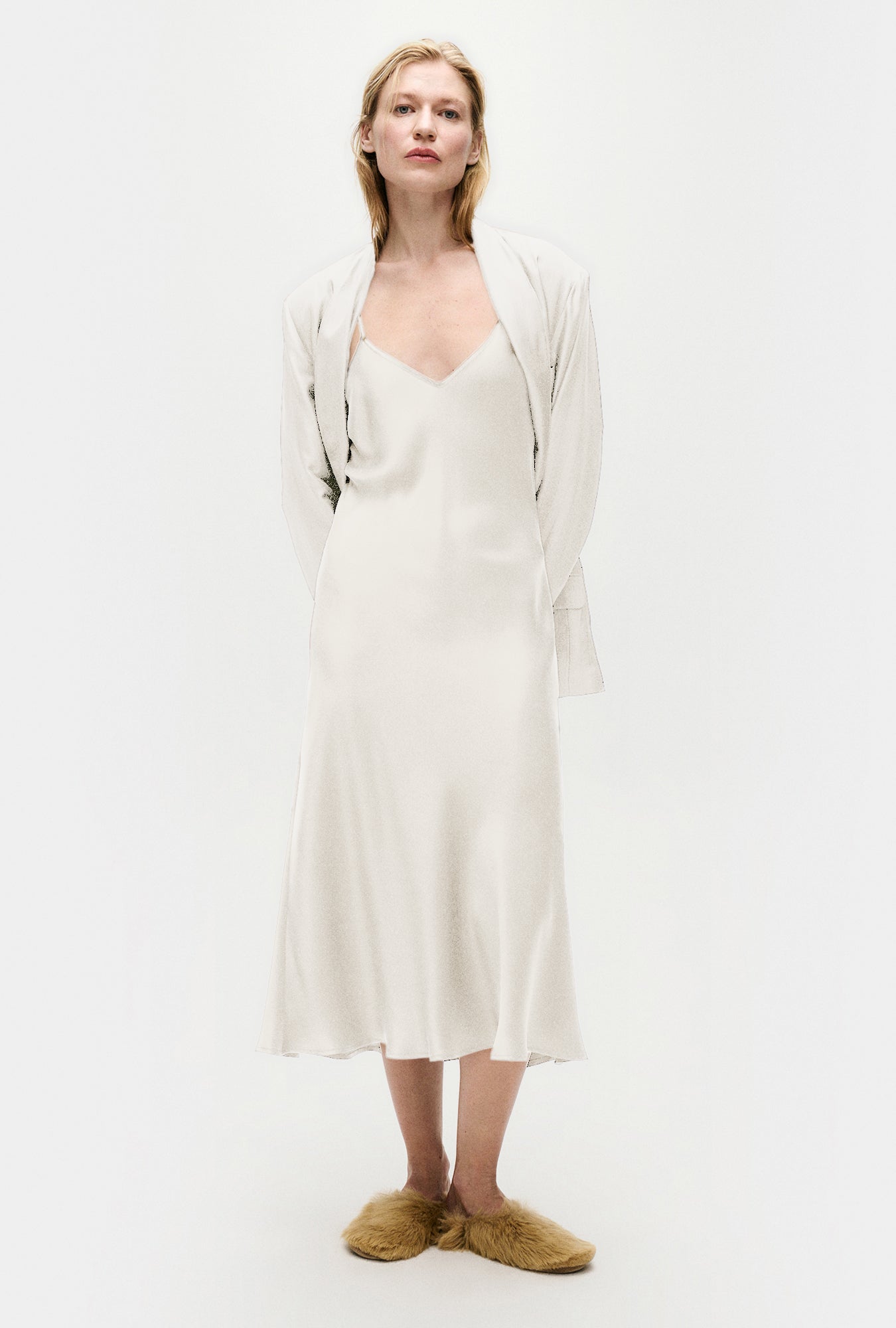 90S Slip Dress White