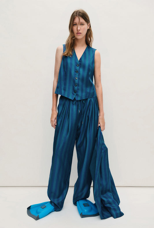 Gilet en sergé Bleu Abysse