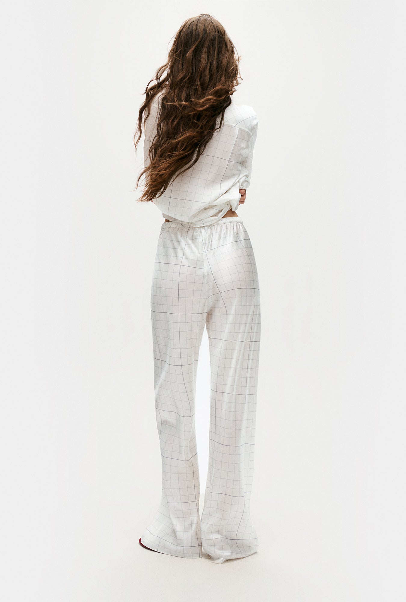 Bias Cut Pants Grid