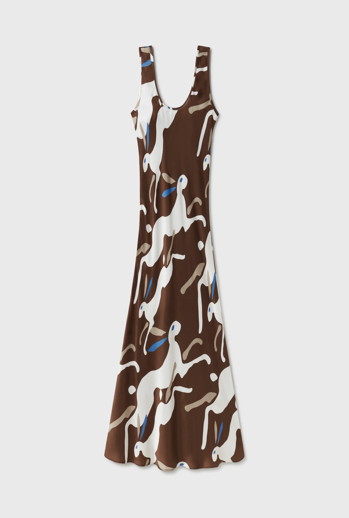 Robe col rond en jersey de coton bio à l'imprimé Lapin Dark Earth