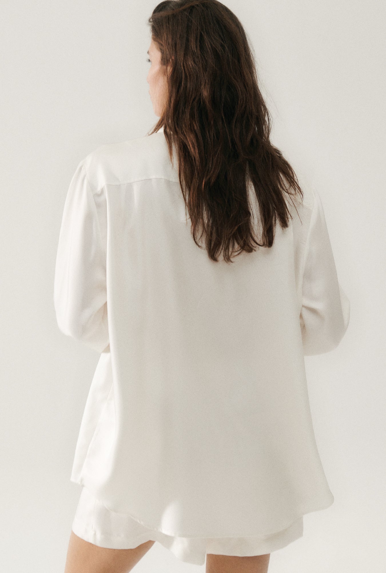Chemise ample en sergé - Blanc