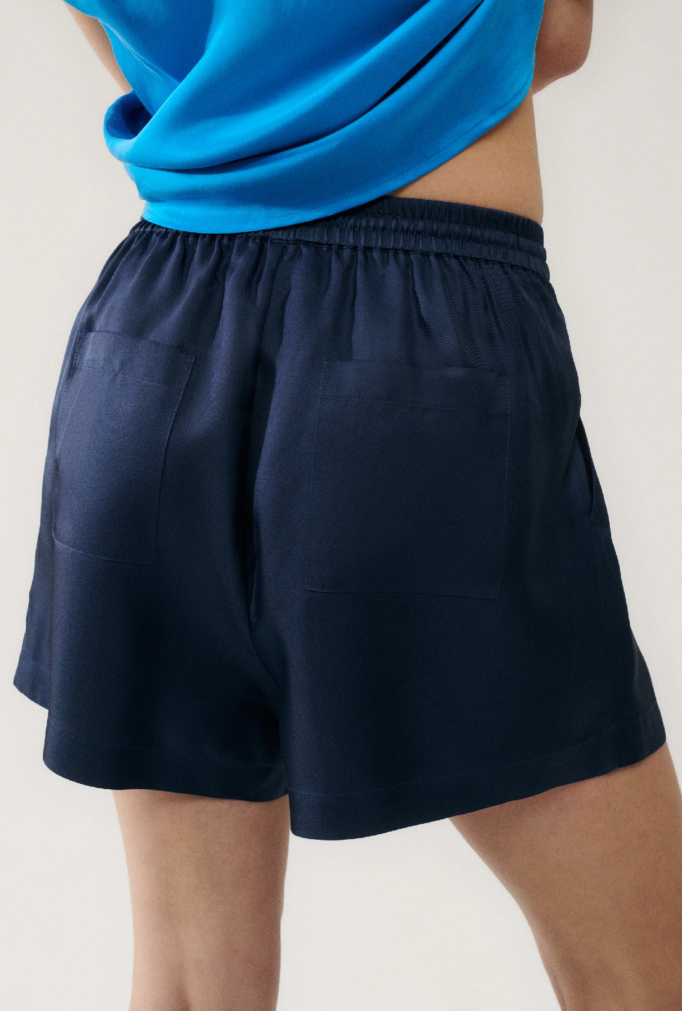 Shorts amples en twill de coton minuit