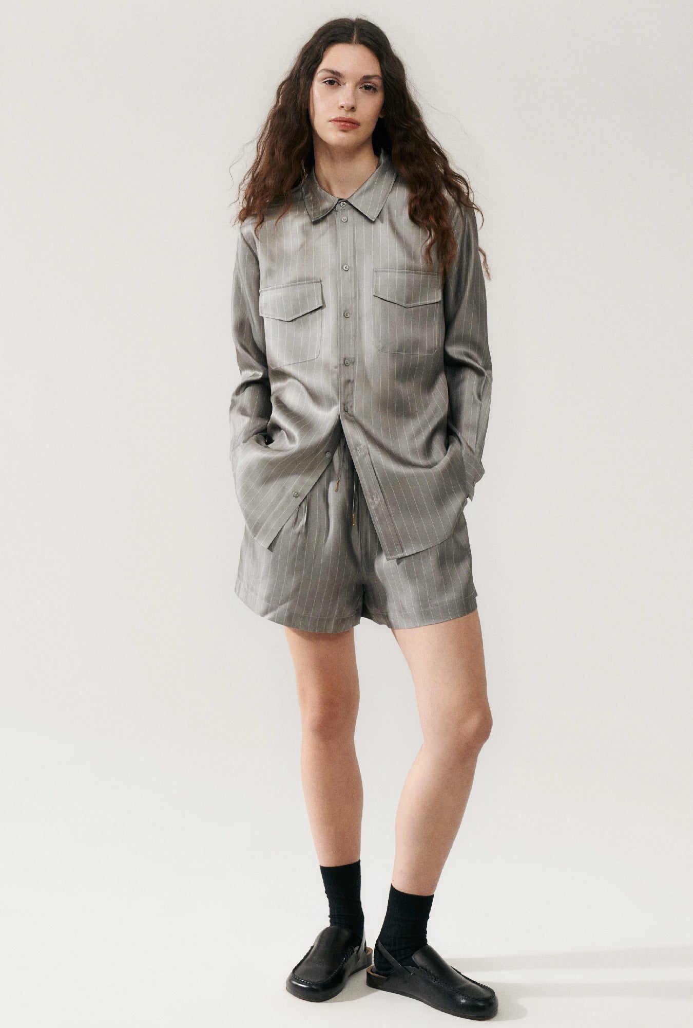 Chemise Boyfriend en sergé à rayures fines Moon