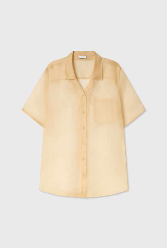 Chemise de camp en organza beige