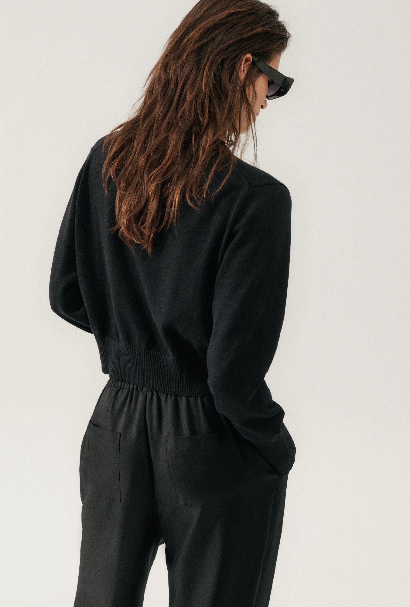 Cropped Cardigan Black