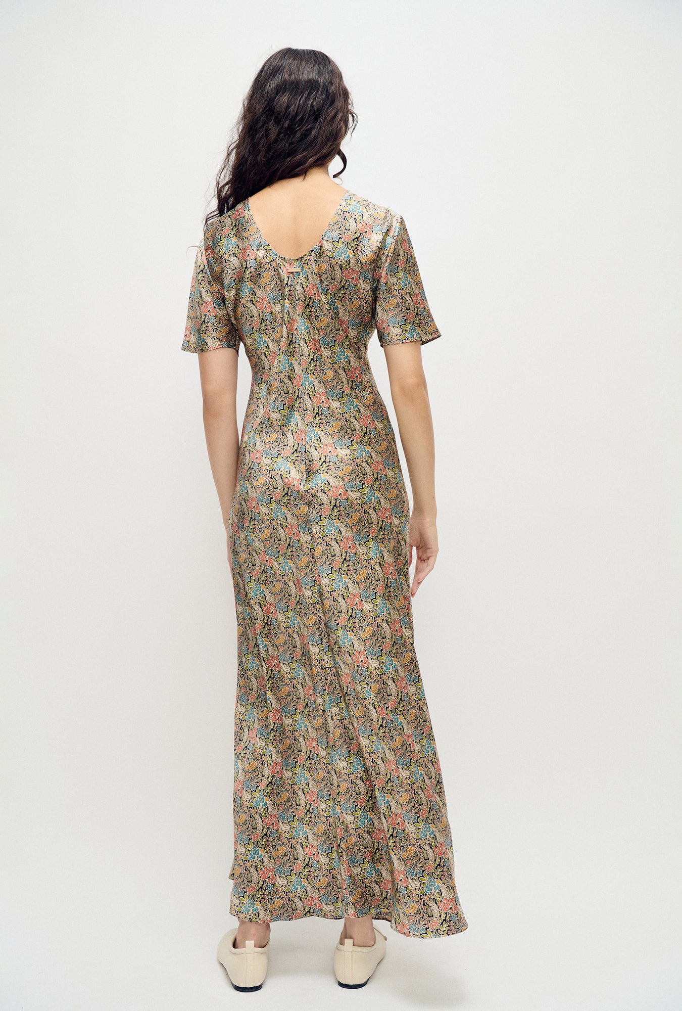 Robe biaisée à manches courtes - Imprimé fleuri Sugar