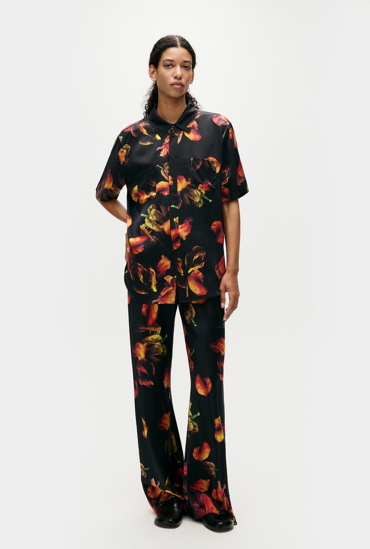 Chemise Boyfriend Manches Courtes Tulipa Noire
