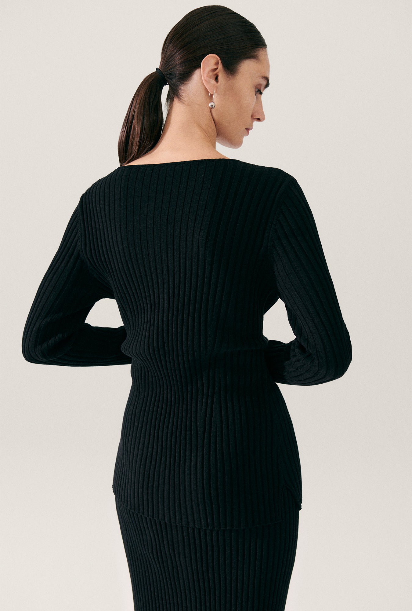 Cardigan côtelé noir