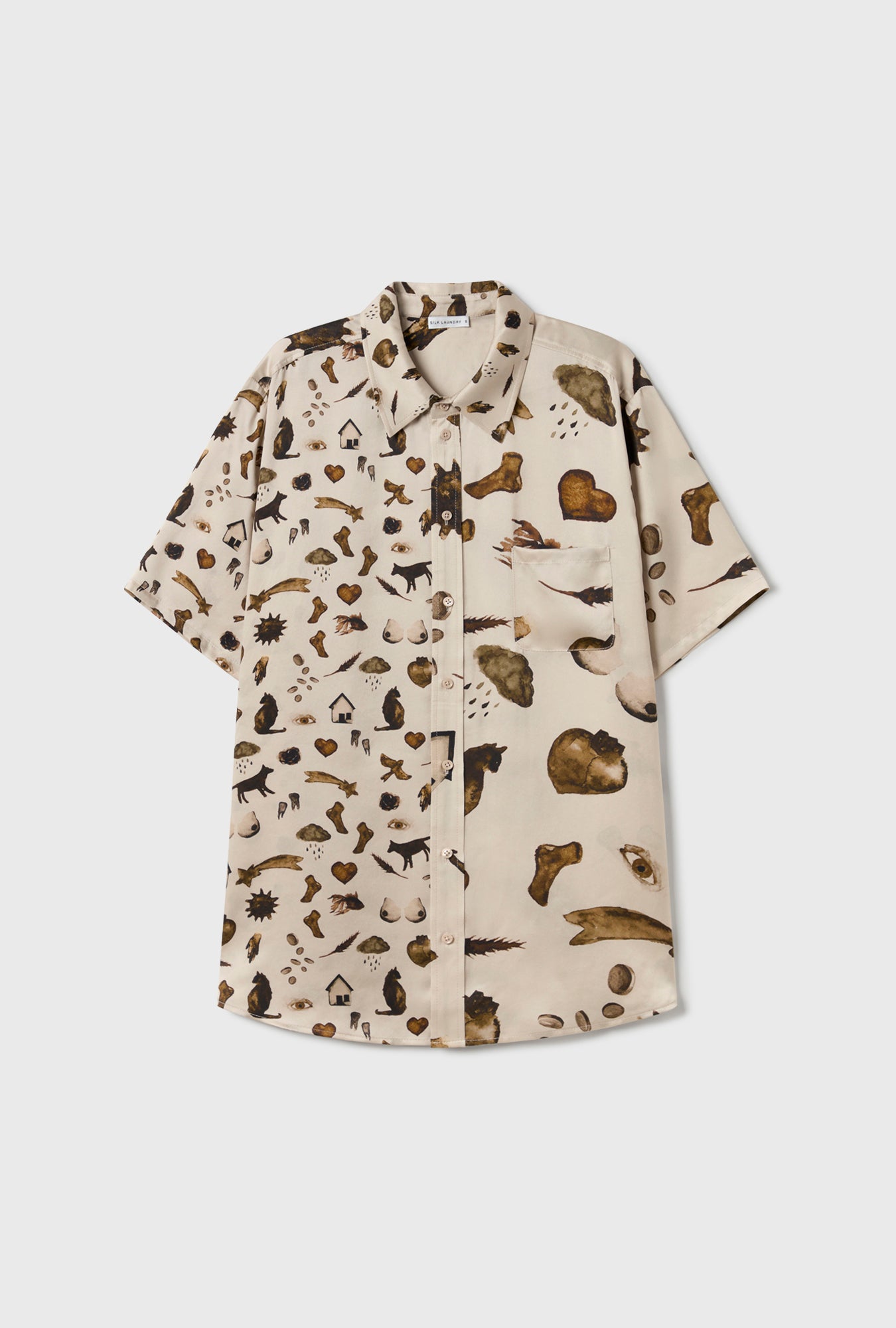 Chemise Boyfriend Manches Courtes Miracles Noisette