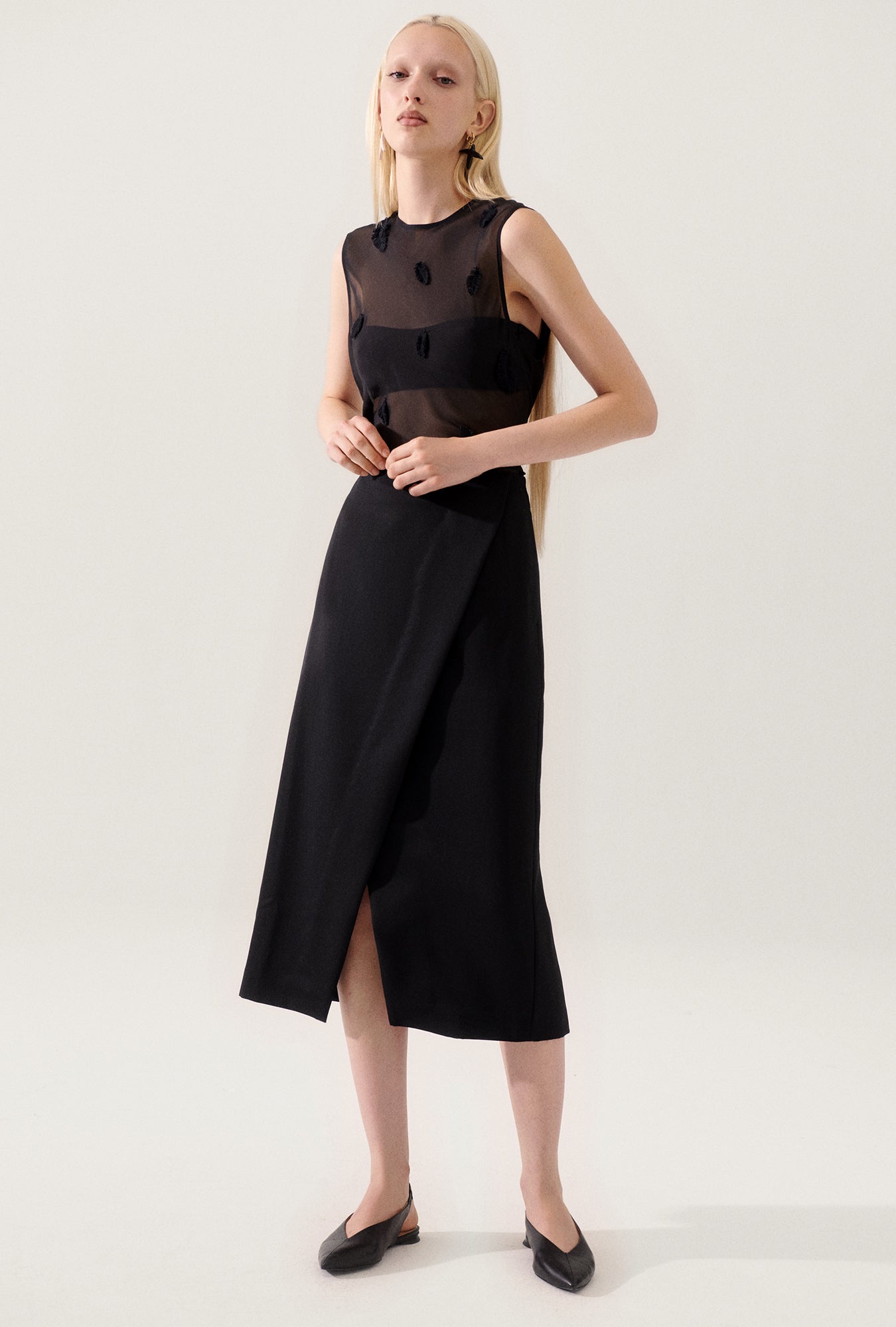 Wool Wrap Skirt Black