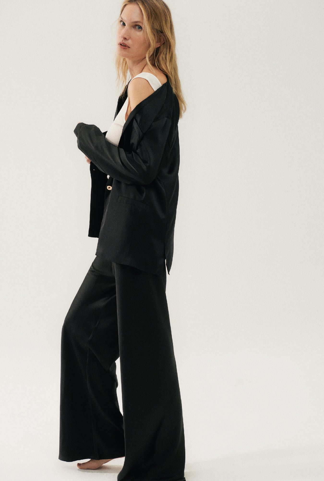 Blazer sans col noir