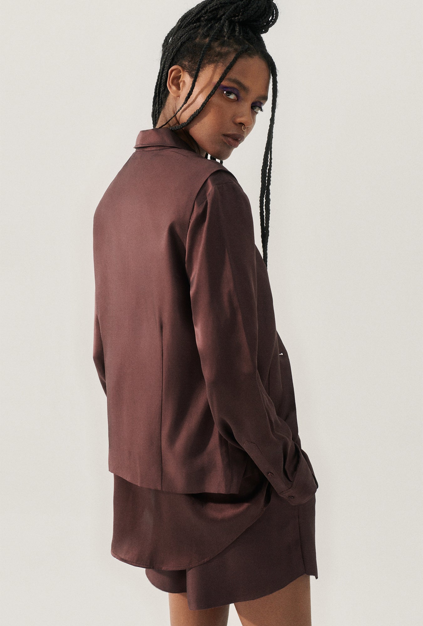 Gilet Ample en Twill Cacao
