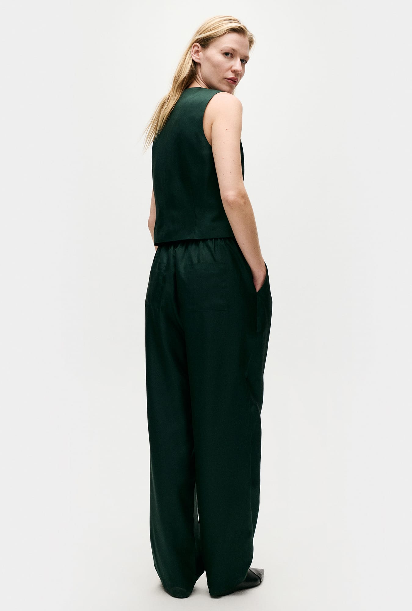 Twill Slouch Pants Scarab