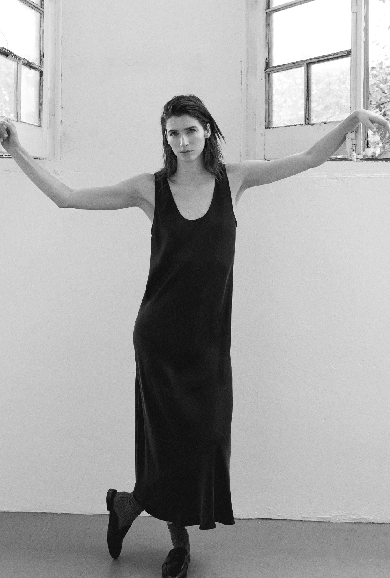 Robe col rond noire