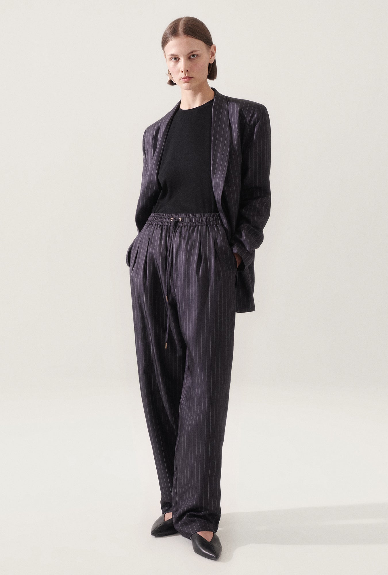 Blazer Miami en sergé à rayures noires et blanches
