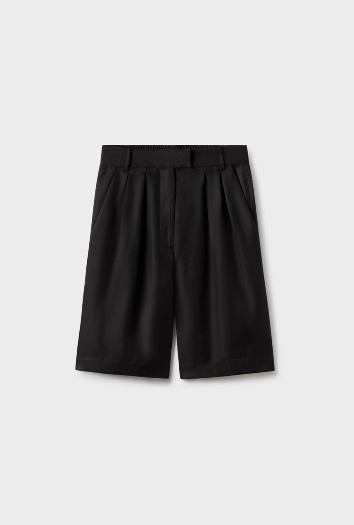 Short en twill noir à double pli