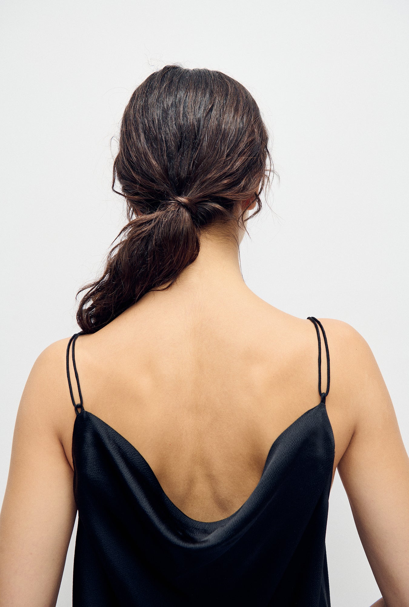 Débardeur en satin martelé noir
