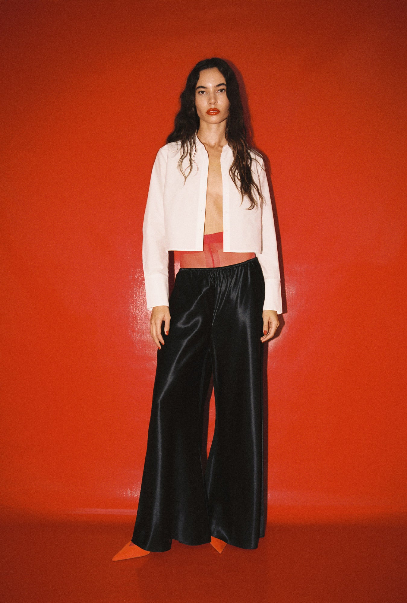 Wide Bias Pants Raw Edge Black